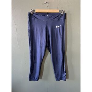 Nike Sportswear Womens Blue Cropped Athletic Leggings Size Large